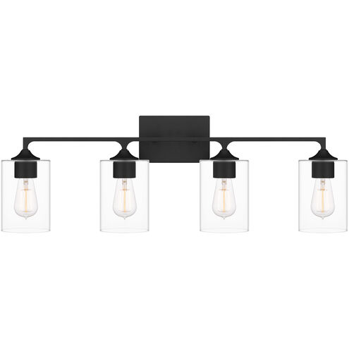 Prescott 4 Light 34 inch Matte Black Bath Light Wall Light, Extra Large