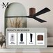 Atlas Irene-3H 42 inch Walnut with Matte Black Blades Ceiling Mount Paddle Fan, Flush Mounted