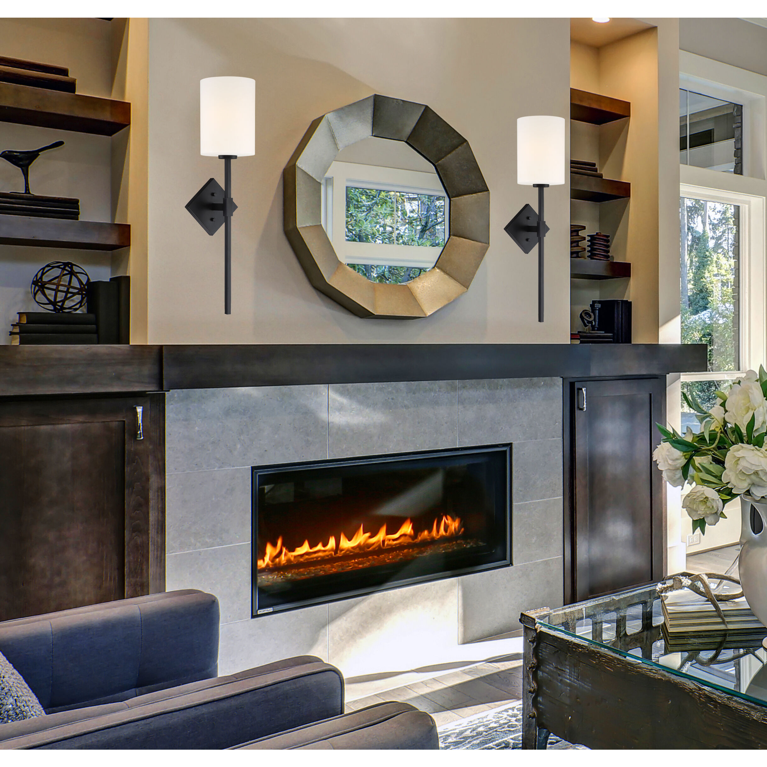 Destin 1 Light 6 inch Matte Black Wall Sconce Wall Light, Essentials