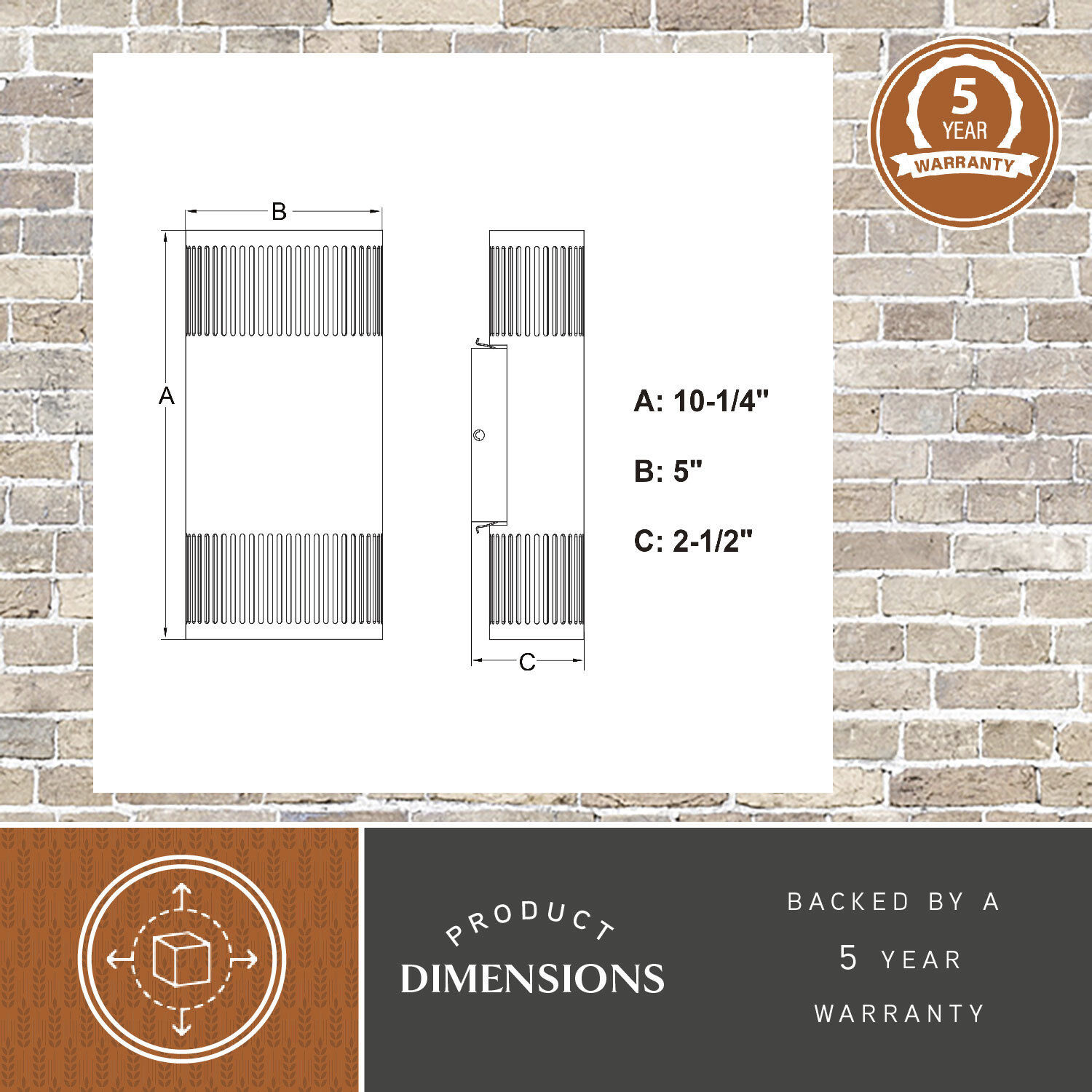 Skyline LED 10.25 inch Textured Black Outdoor Wall Sconce