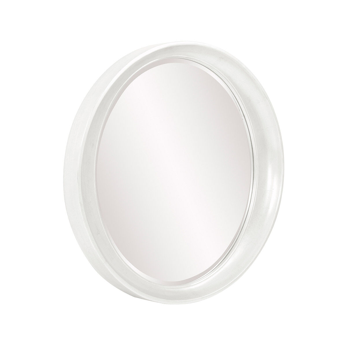 Ellipse 39 X 35 inch Glossy White Wall Mirror