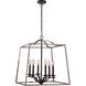 Georgianna 6 Light 23 inch Polished Chrome and Black Pendant Ceiling Light