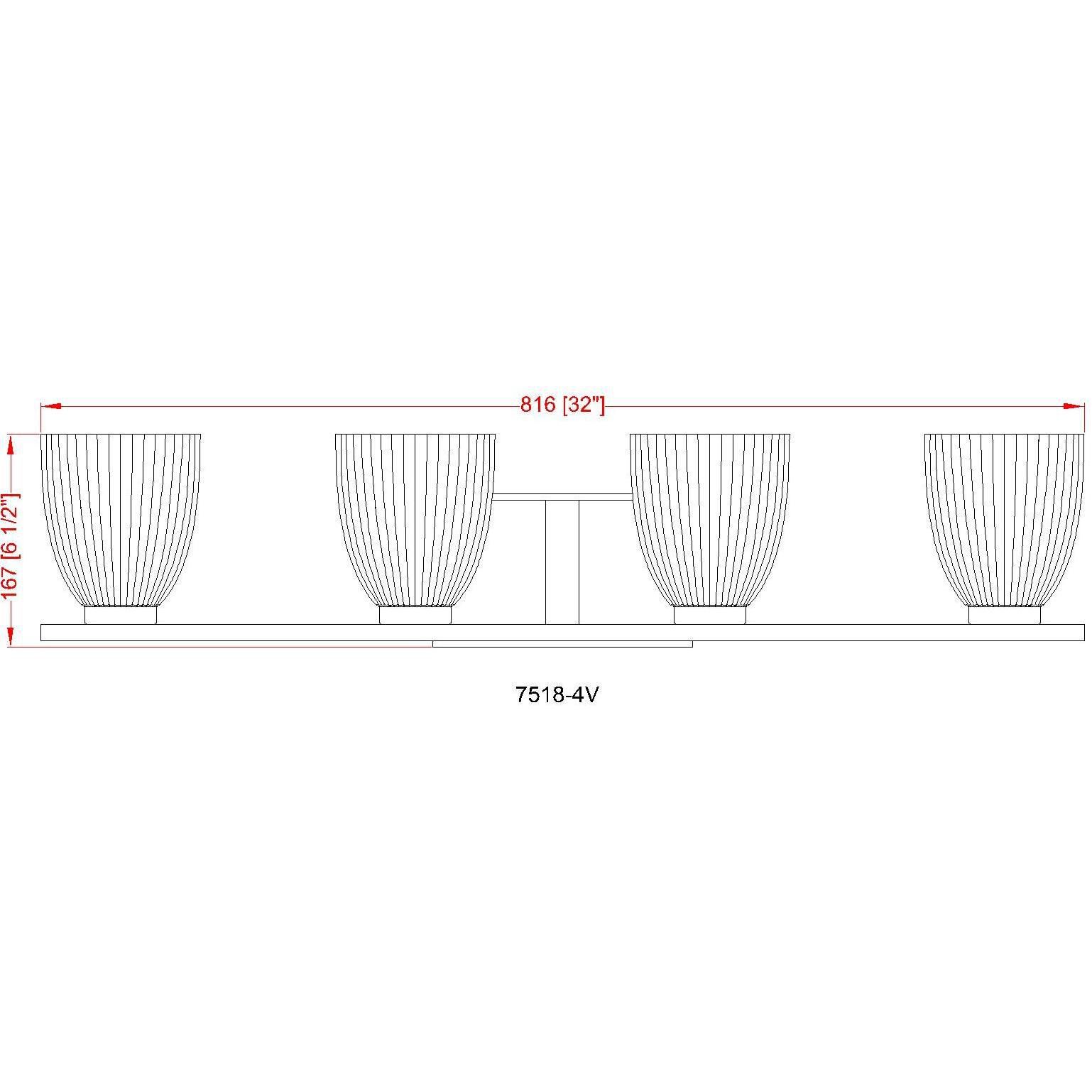 Naya 4 Light 32 inch Brushed Nickel Bath Vanity Light Wall Light