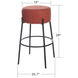 Soloist 29 inch Black and Tangerine Bar Stool