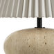 Noto 14 inch Travertine and Black Table Lamp Portable Light