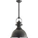 Chapman & Myers Country Industrial 1 Light 19.5 inch Bronze Pendant Ceiling Light, Large
