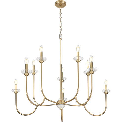 Allistair 10 Light 42 inch Modern Gold Chandelier Ceiling Light
