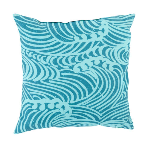 Chatham 20 X 20 inch Blue and Blue Outdoor Throw Pillow