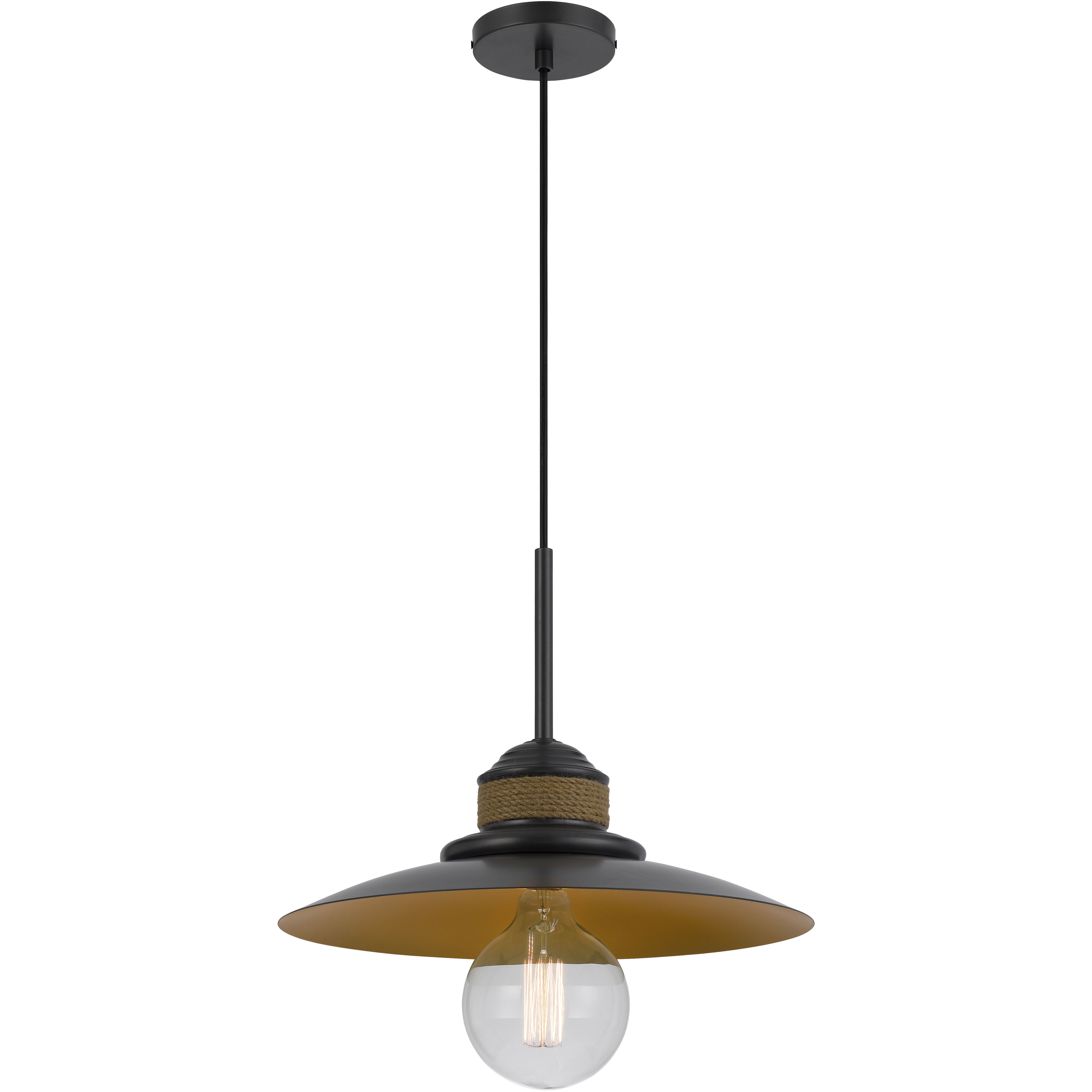 Mineola 1 Light 16 inch Black and Burlap Mini Pendant Ceiling Light