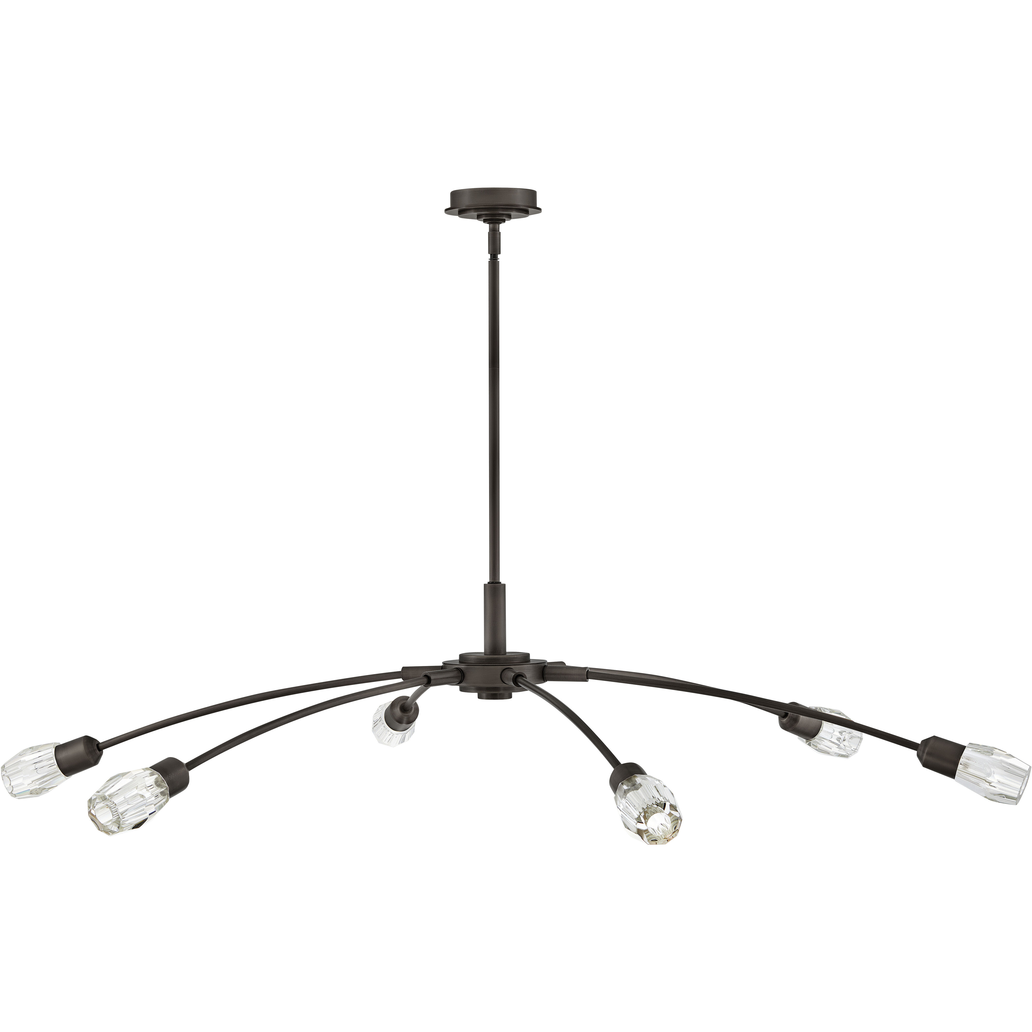 Atera LED 60 inch Black Oxide Chandelier Ceiling Light, Single Tier
