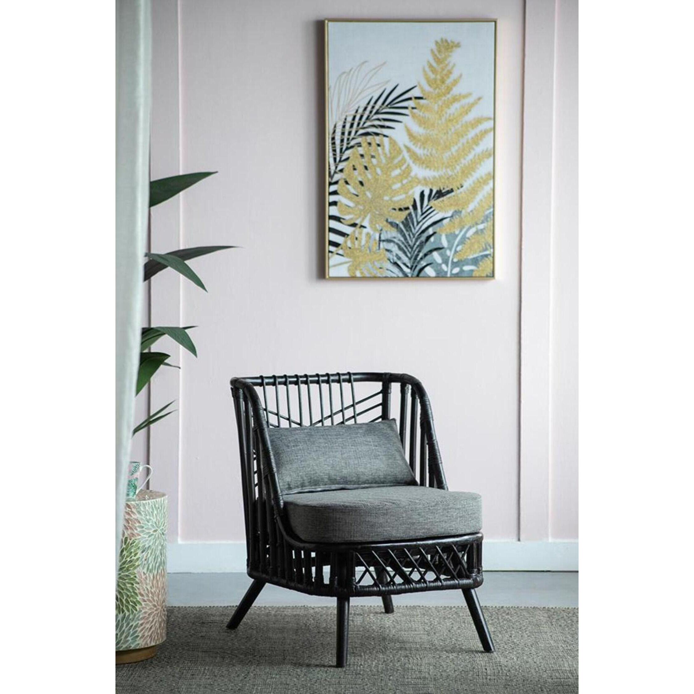 Pagar Natural and Grey Chair, With Cushion