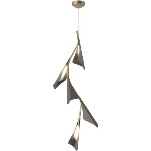 Plume LED 15.1 inch Soft Gold and Dark Smoke Pendant Ceiling Light in Soft Gold/Dark Smoke