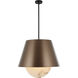 Rock On 6 Light 26 inch Brontourage and Matte Black Pendant Ceiling Light
