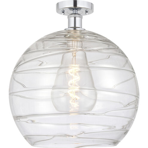 Edison Athens Deco Swirl 1 Light 13 inch Polished Chrome Semi-Flush Mount Ceiling Light