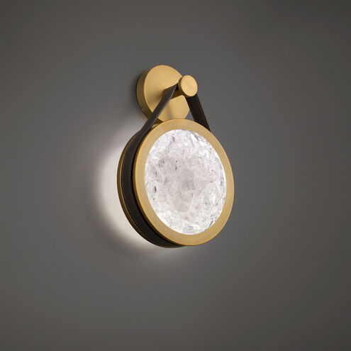 Clare Indoor Wall Lighting in Warm Brown and Aged Brass