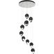 Chrysalis 9 Light 20.5 inch White Pendant Ceiling Light in Black Crystal, Small