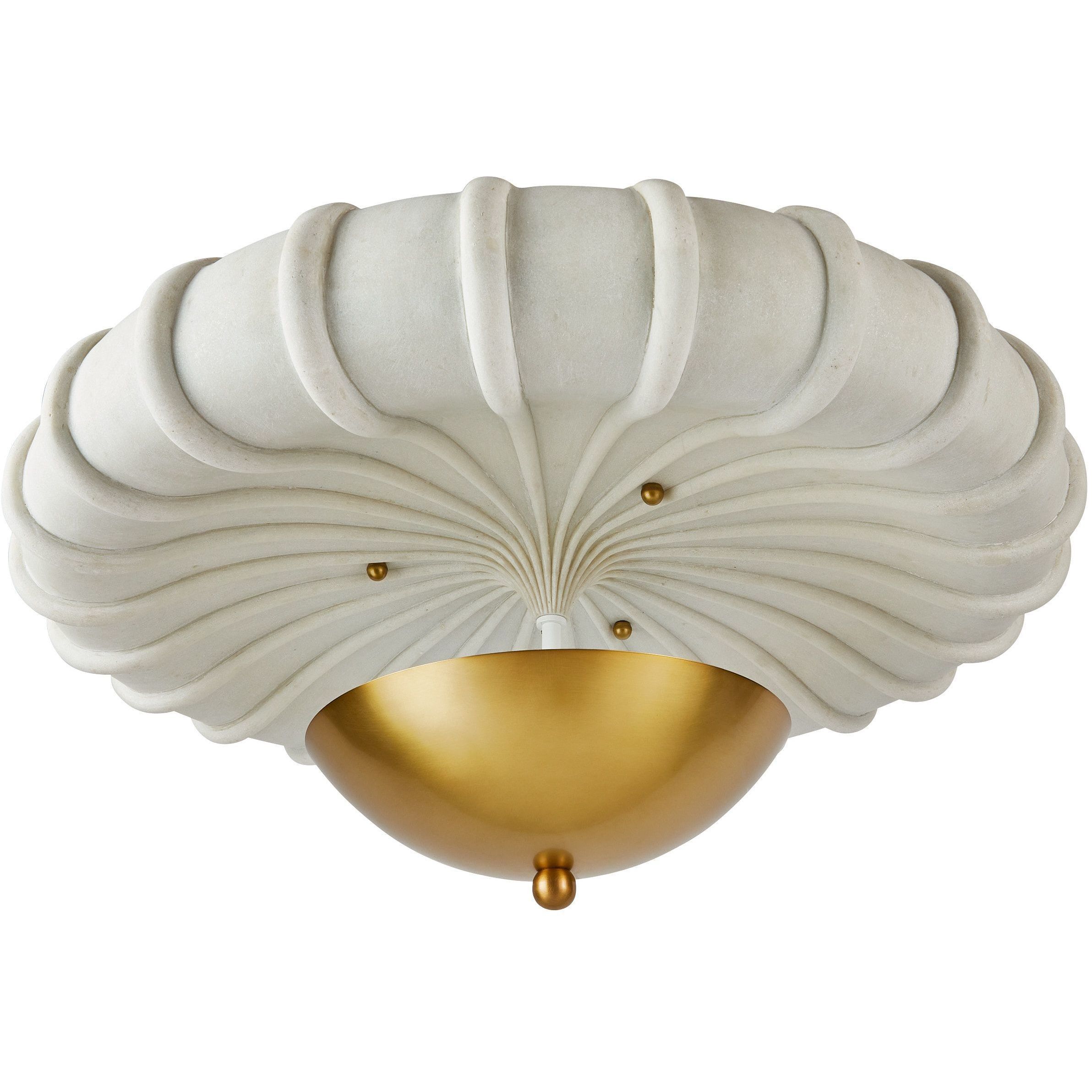 Camella 3 Light Ivory Flush Mount Ceiling Light