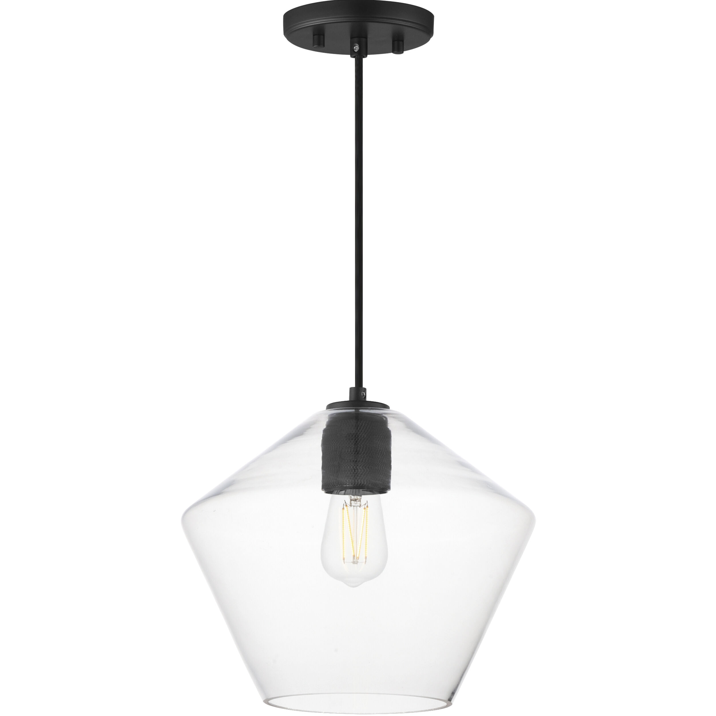 Geode 1 Light 11.75 inch Black Single Pendant Ceiling Light