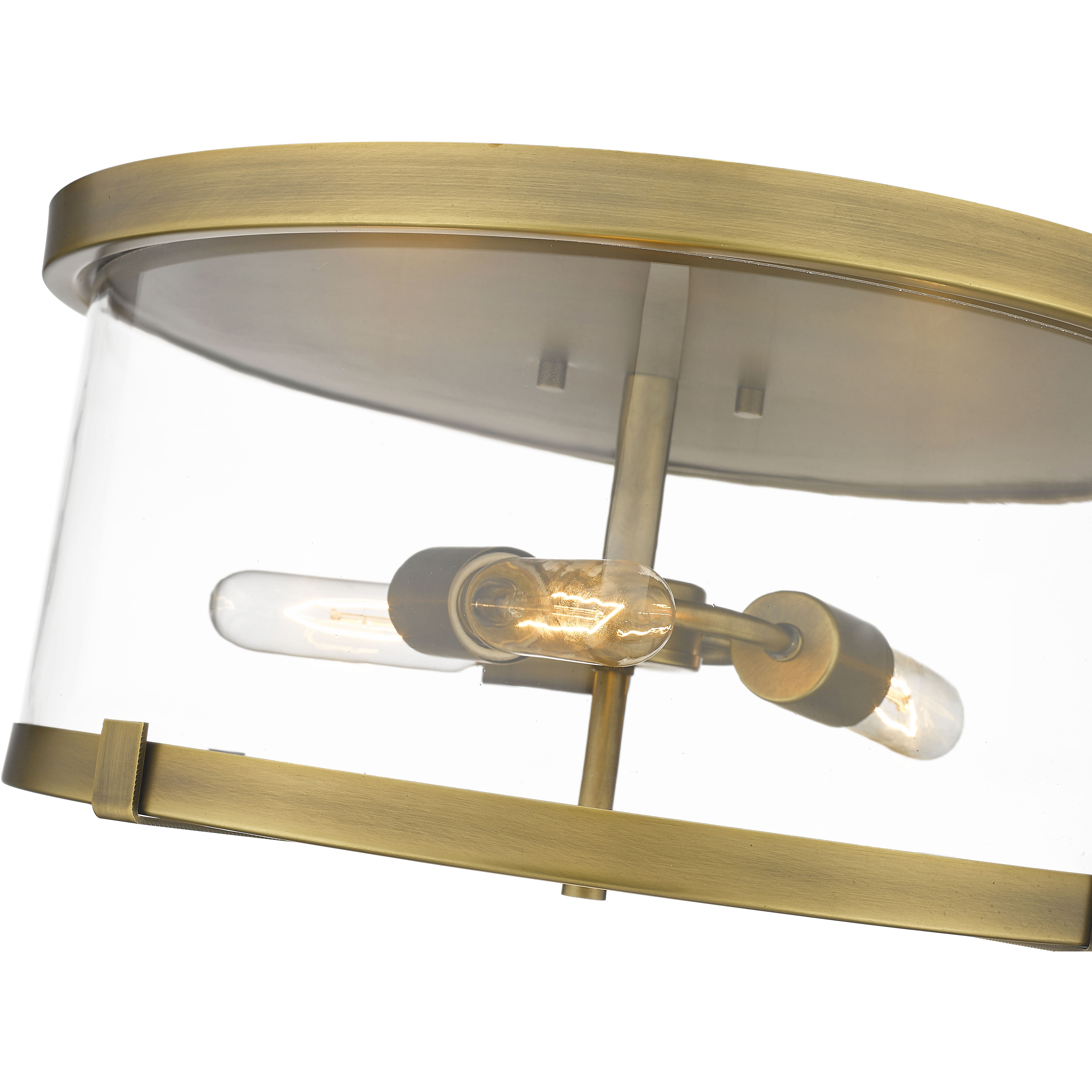 Callista 3 Light 16.5 inch Rubbed Brass Flush Mount Ceiling Light