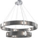 Parallel LED Classic Silver Chandelier Ceiling Light, Two-Tier Ring