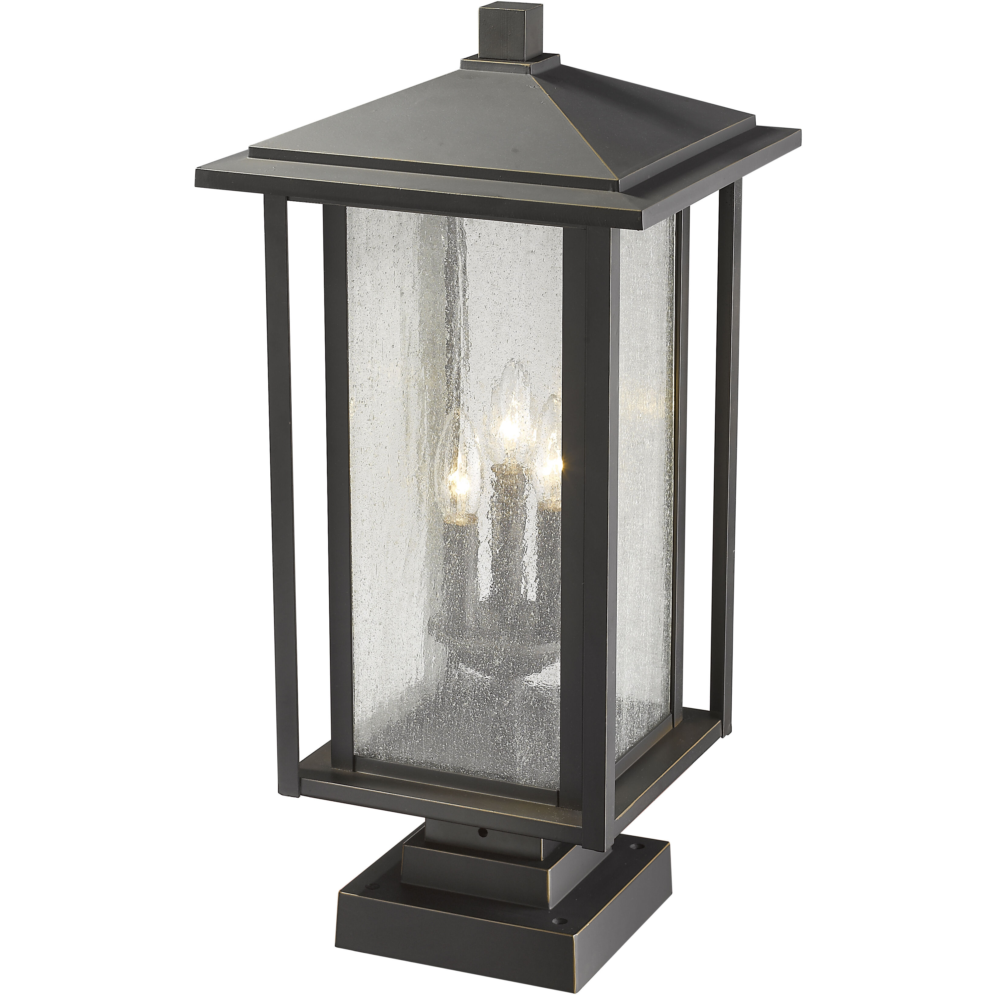 Aspen 3 Light 23.5 inch Oil Rubbed Bronze Outdoor Pier Mounted Fixture