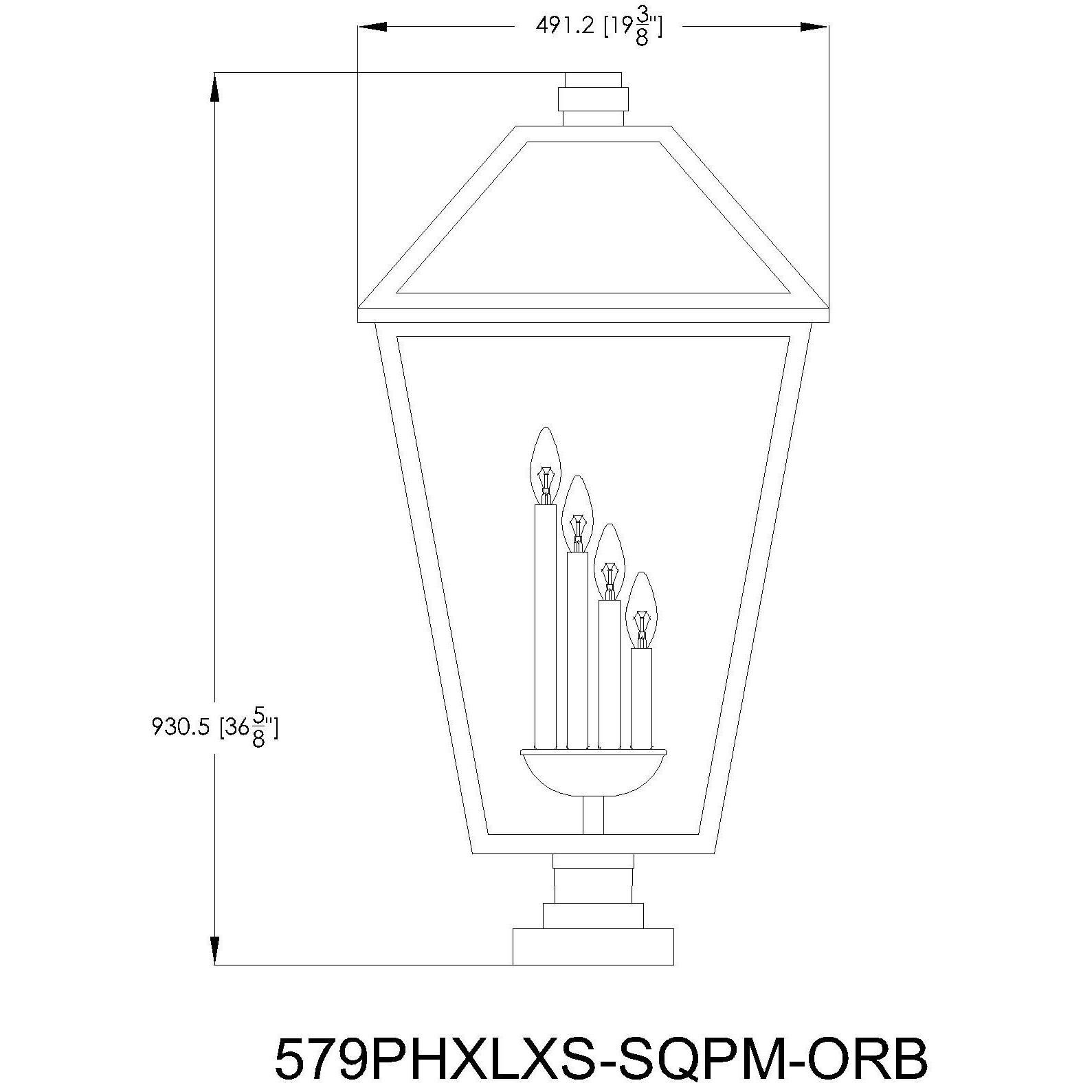Talbot 4 Light 36.75 inch Oil Rubbed Bronze Outdoor Pier Mounted Fixture