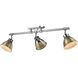 Yep Duncan 3 Light 35.38 inch Chrome Semi-Flush Mount Ceiling Light in Aged Brass, Track Light