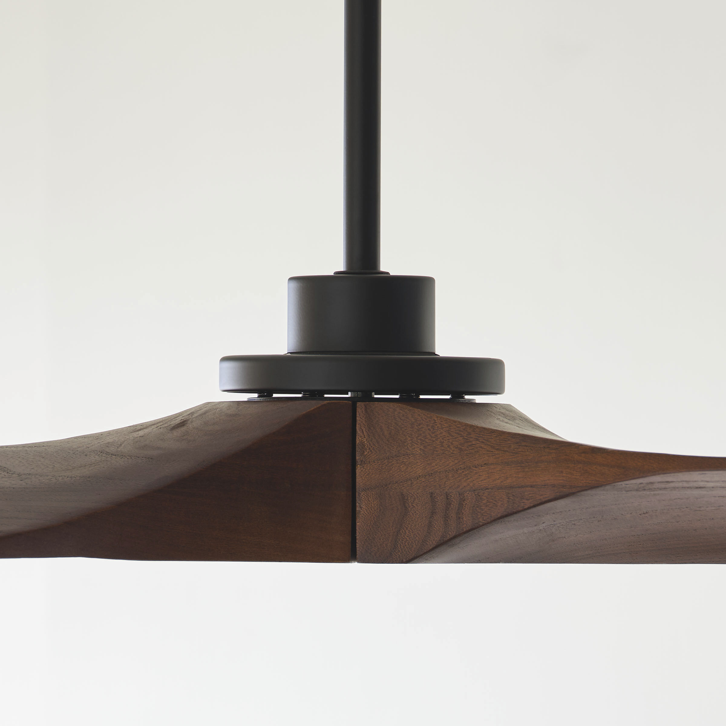 Collins 60 inch Midnight Black with Dark Walnut Blades Indoor/Outdoor Smart Ceiling Fan