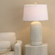 Aligned 31.5 inch White and Blue Patterned Ceramic Table Lamp Portable Light