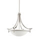Olympia 3 Light 24 inch Antique Pewter Inverted Pendant Medium Ceiling Light in Satin Etched White Glass, Medium