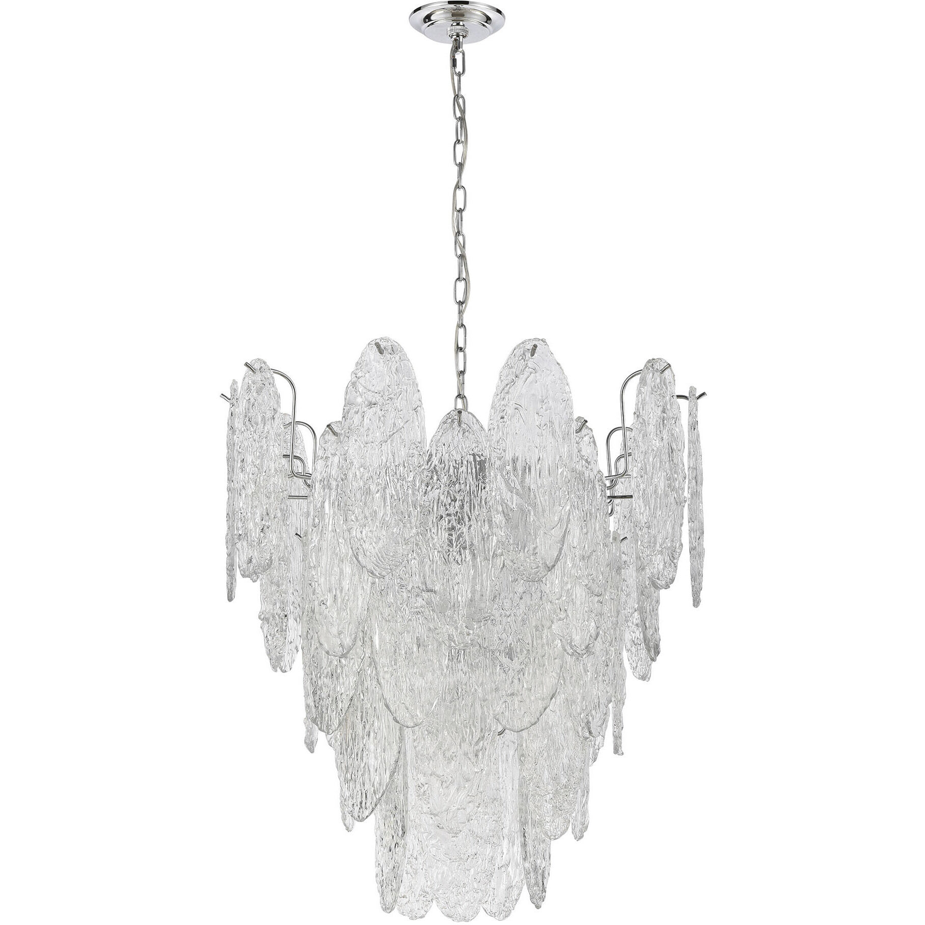 Frozen Cascade 9 Light 26 inch Polished Chrome Chandelier Ceiling Light