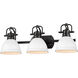 Duncan 3 Light 25 inch Matte Black Bath Vanity Wall Light in Matte White