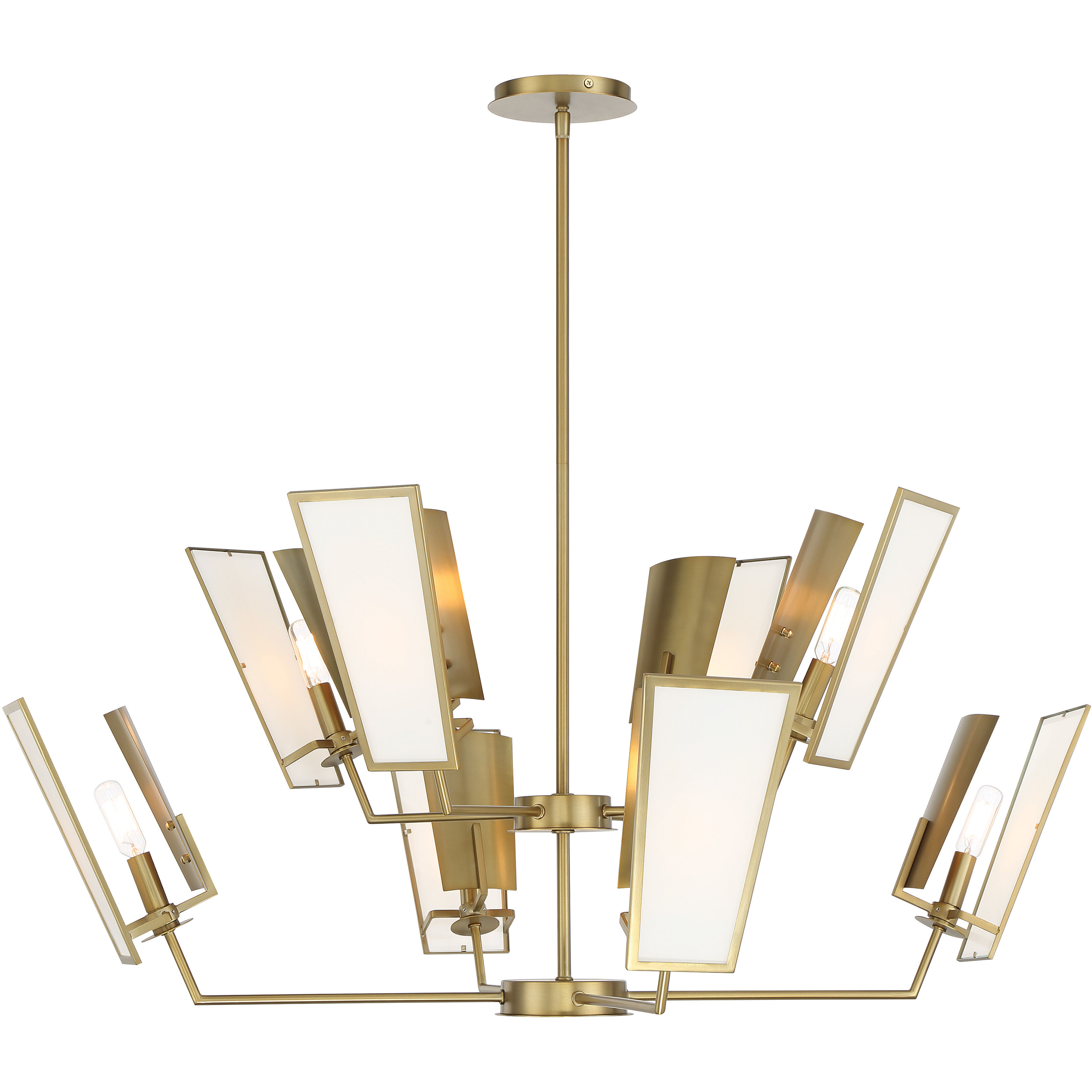 Ricochet 8 Light 40 inch Soft Brass Chandelier Ceiling Light