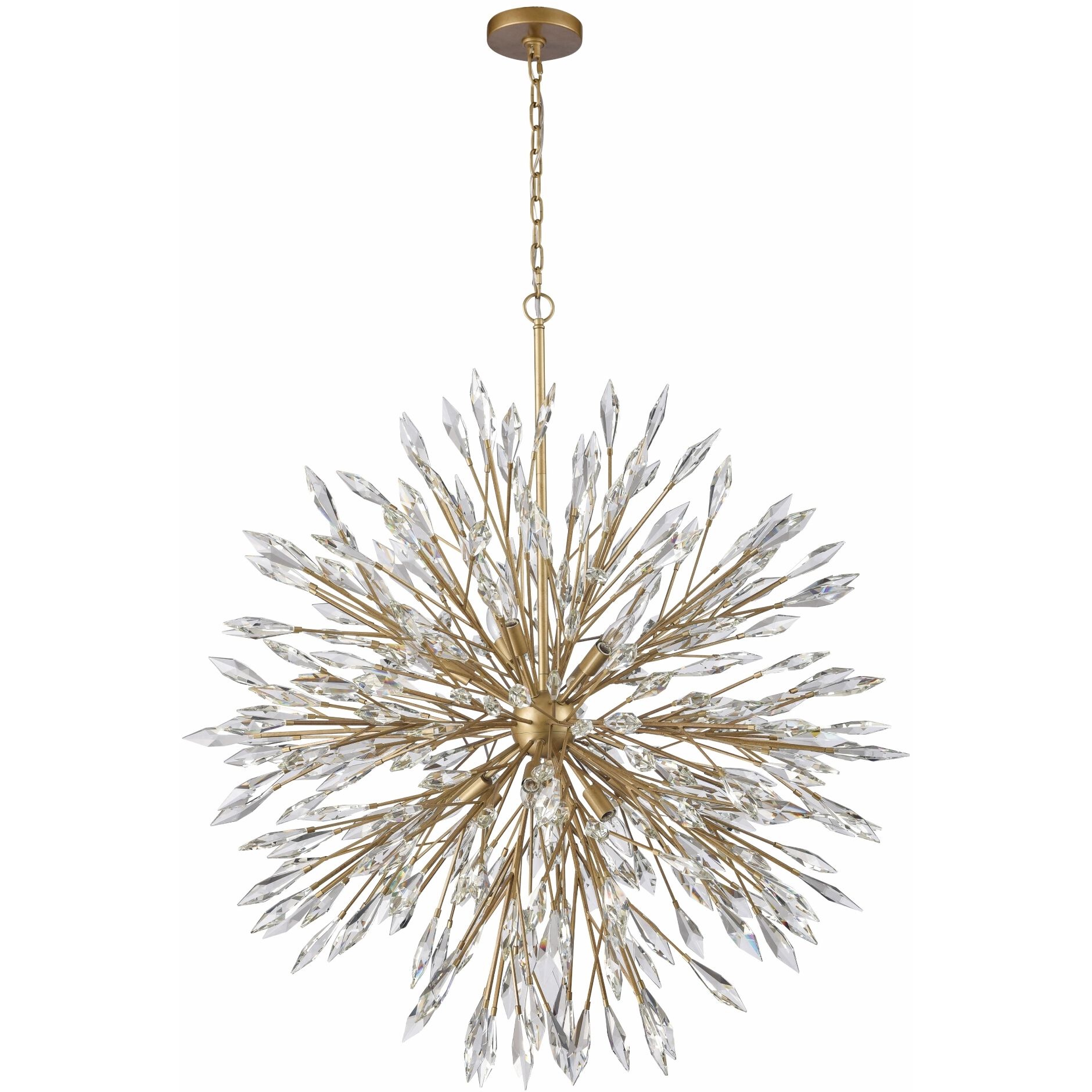 Crystal Fusion 12 Light 42 inch Peruvian Gold Chandelier Ceiling Light