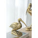 Kneeling Crane Antique Gold Figurine