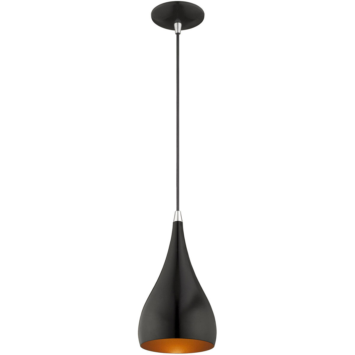 Allison 1 Light 6.25 inch Shiny Black Mini Pendant Ceiling Light