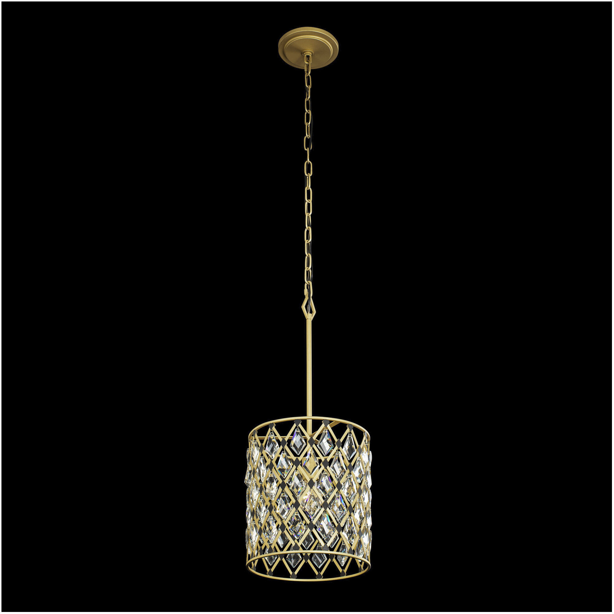 Windsor 1 Light 11.5 inch French Gold and Matte Black Pendant Ceiling Light