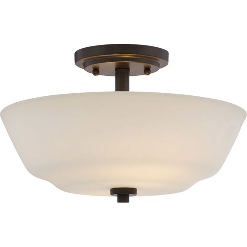 Willow 2 Light 13 inch Forest Bronze Semi Flush Mount Ceiling Light