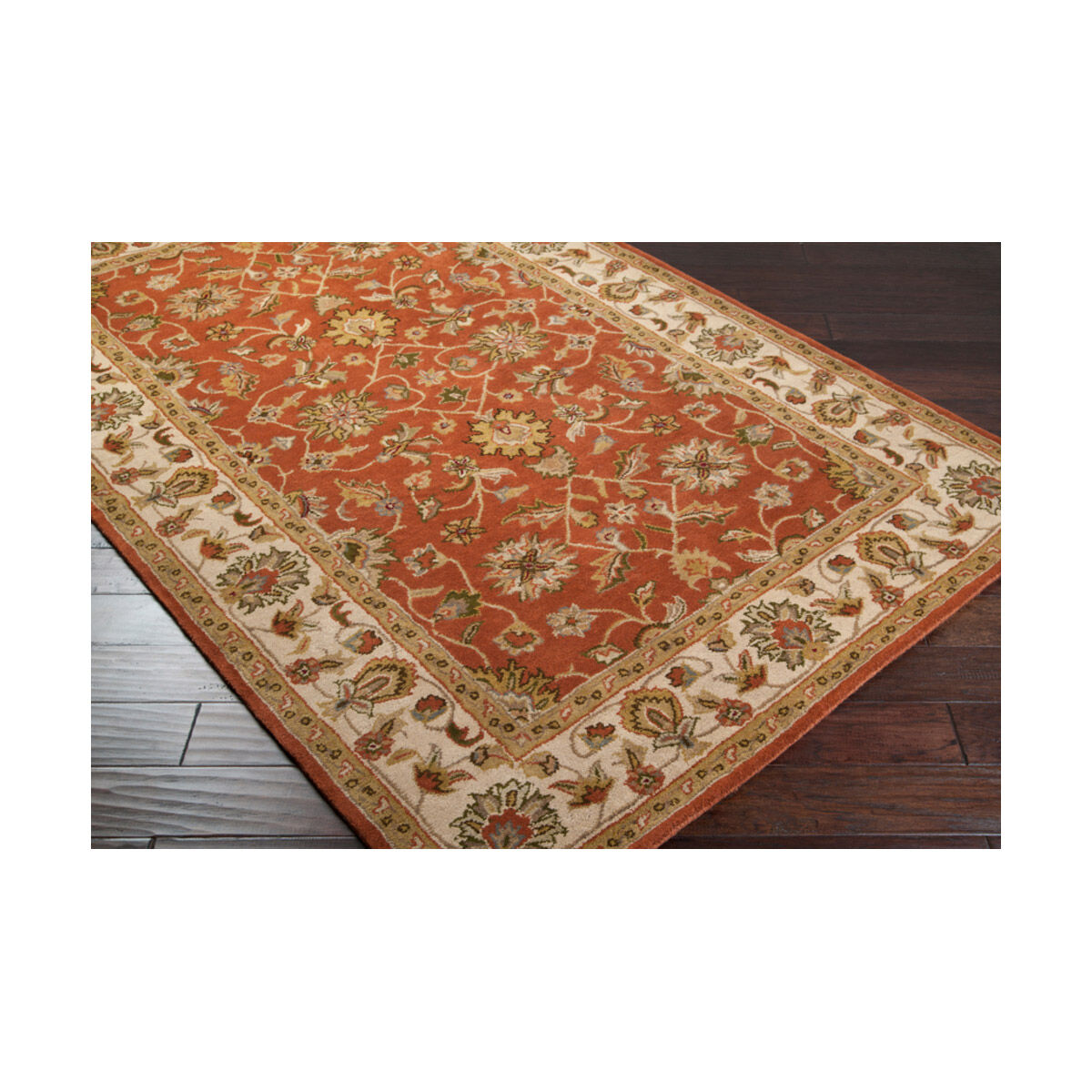 Crowne 96 X 96 inch Burnt Orange Handmade Rug, Wool