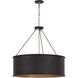 Cannery 5 Light 28 inch Dark Bronze and French Gold Pendant Ceiling Light