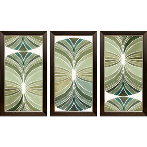 Palm Art Deco Green and Brown Framed Art