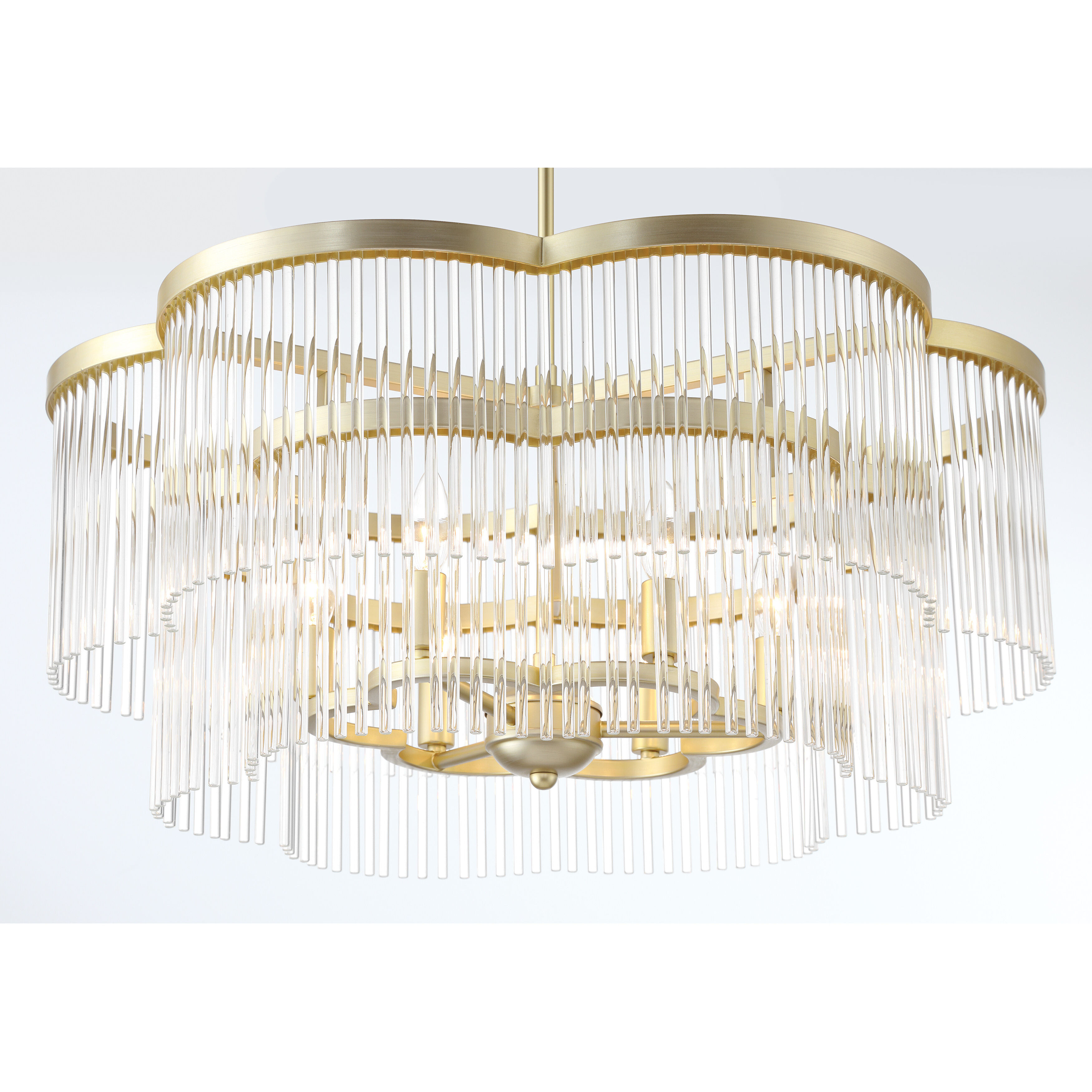 Azura 6 Light 28 inch Heirloom Brass Scalloped Pendant Ceiling Light