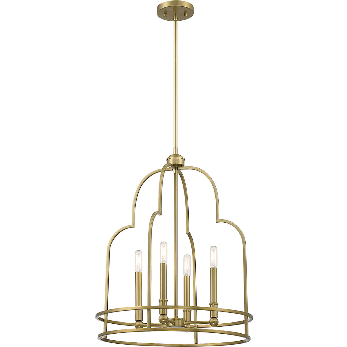 Diplomat 4 Light 20 inch Warm Brass Pendant Ceiling Light