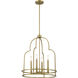 Diplomat 4 Light 20 inch Warm Brass Pendant Ceiling Light