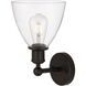 Edison Bristol Glass 1 Light 8 inch Oil Rubbed Bronze Sconce Wall Light in Clear Glass