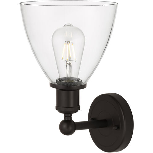 Edison Bristol Glass 1 Light 8 inch Oil Rubbed Bronze Sconce Wall Light in Clear Glass