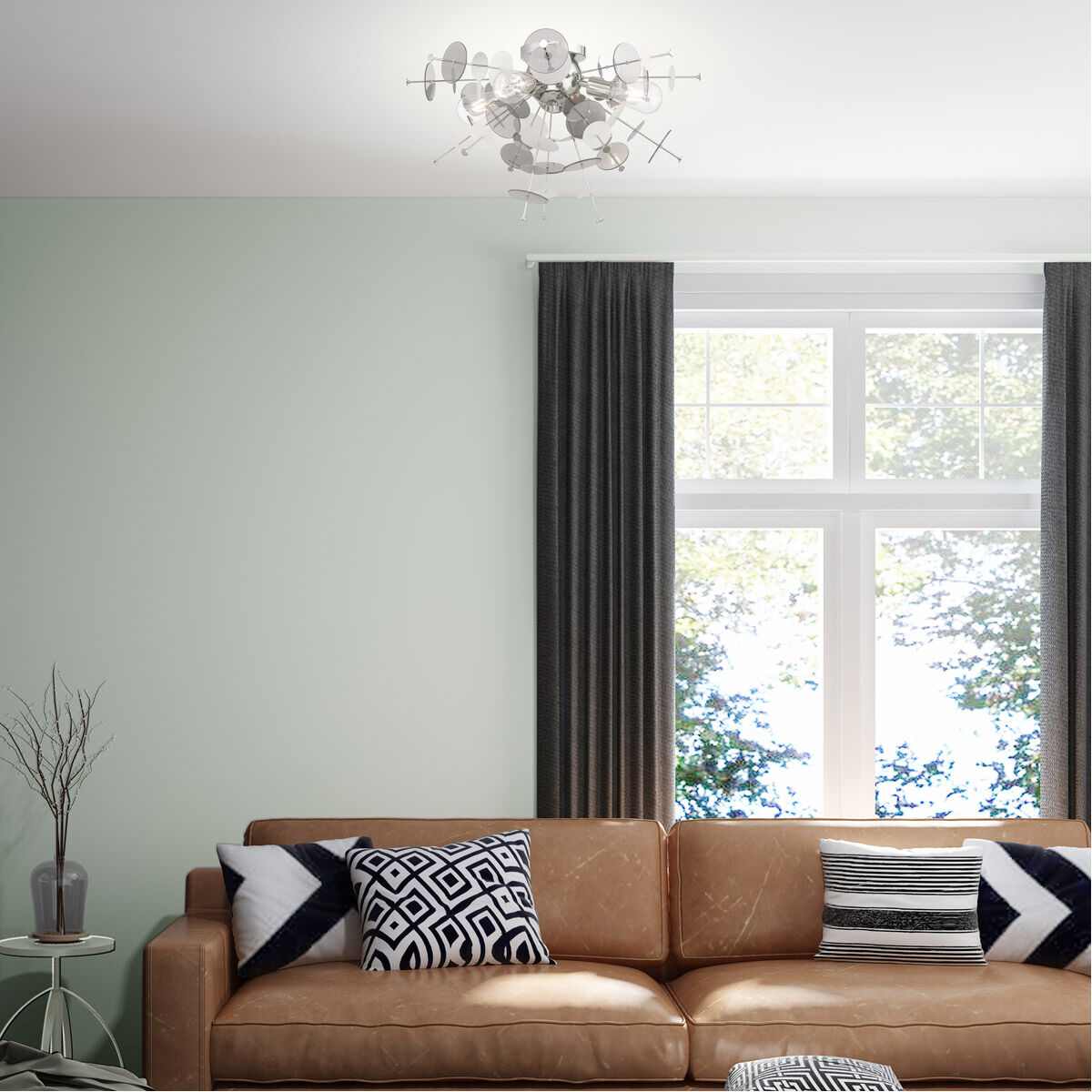 Circulo 4 Light 24 inch Polished Chrome Flush Mount Ceiling Light