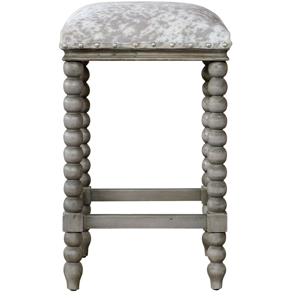 Estes 26 inch French Gray with Light Gray and White Counter Stool