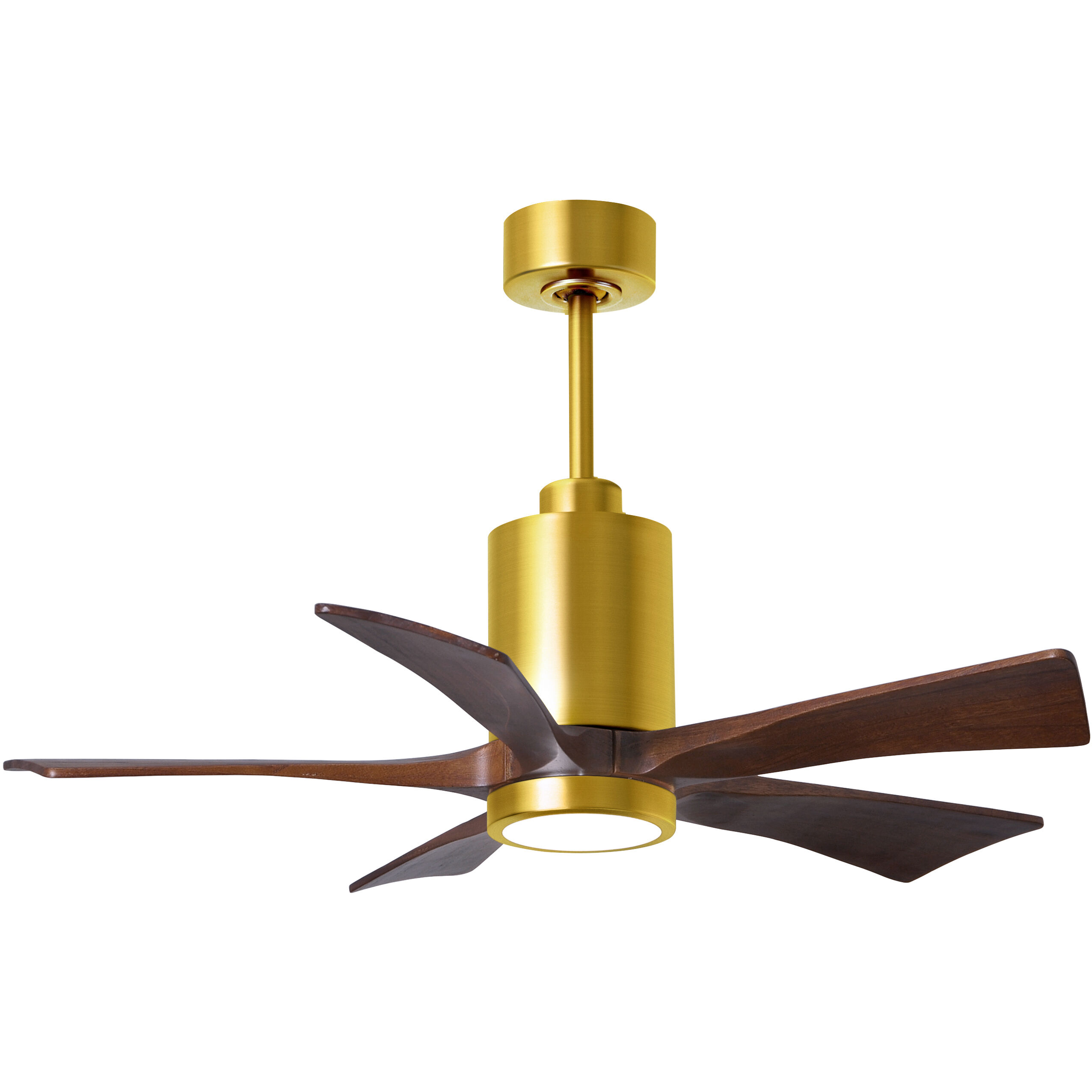 Atlas Patricia-5 42 inch Brushed Brass with Walnut Tone Blades Ceiling Fan