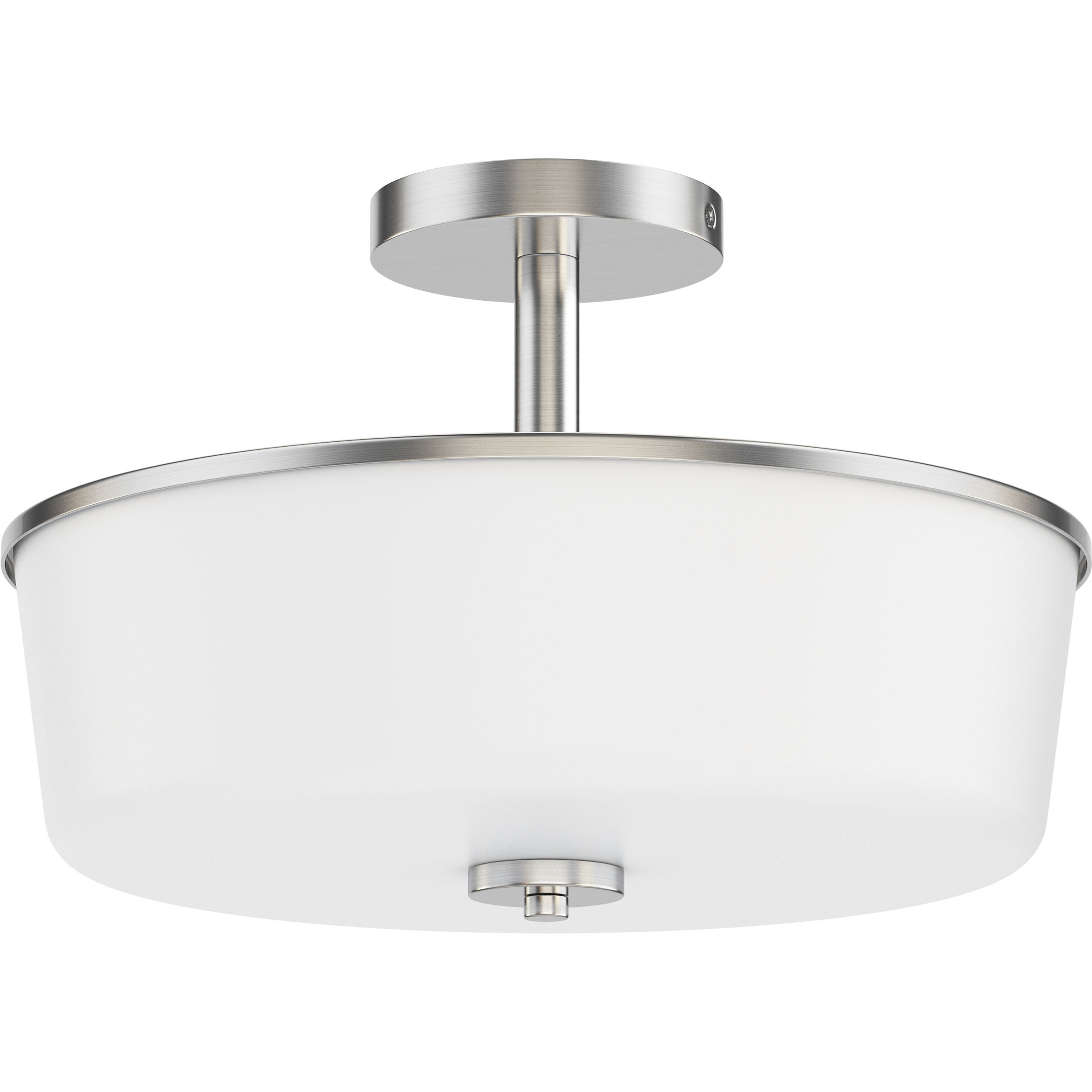 Fuller 3 Light 14.75 inch Satin Nickel Flush Mount Ceiling Light in White